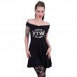 Dragstrip Kustom. Women`s  Trust No One Bardot Neck Skater Dress